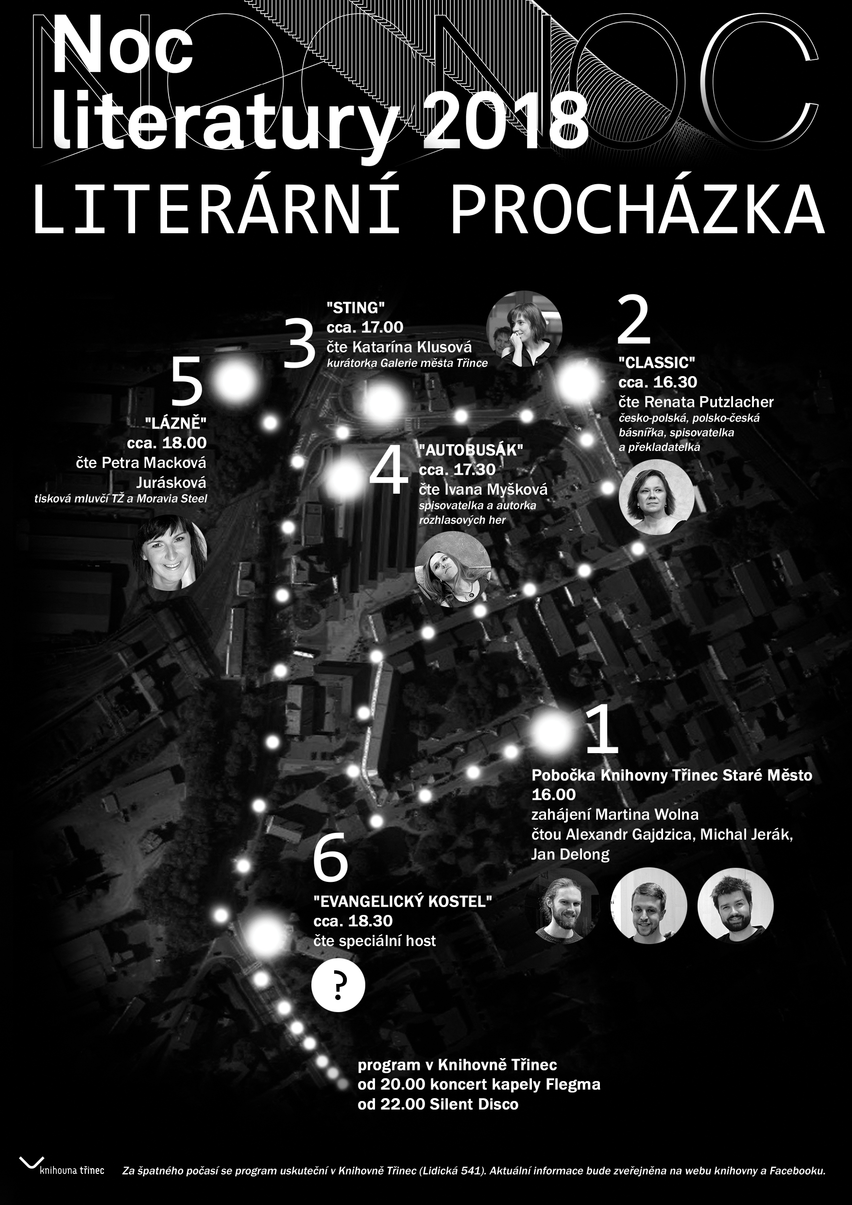 Noc literatury 2018 mapa