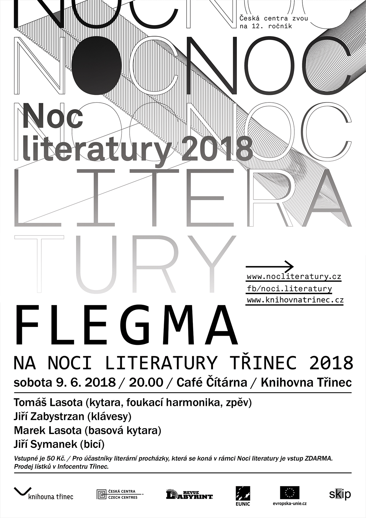 Noc literatury Třinec 2018 koncert FLEGMA